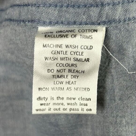 Toad & Co Izzie Long Sleeve Blue Chambray Organic Cotton Button Down Shirt Small - Picture 8 of 9